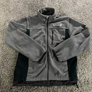 Lafuma Fleece Jacket Mens Medium Gray Black Full Zip Convertible to Vest